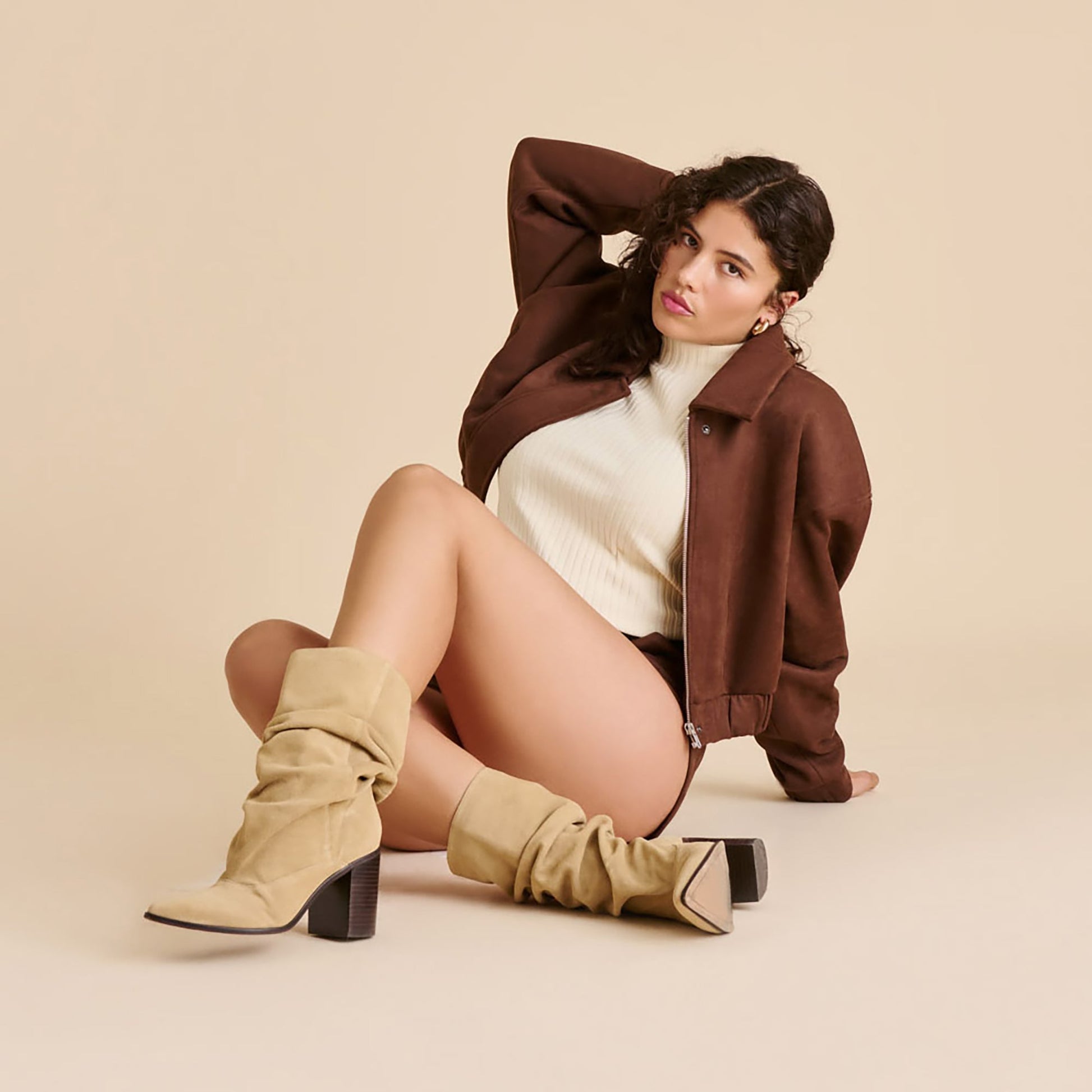 Talina Dk Taupe Suede Boots Dolce Vita