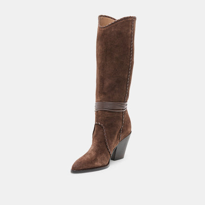 Jody Dk Brown Suede Wide Calf Boots Dolce Vita