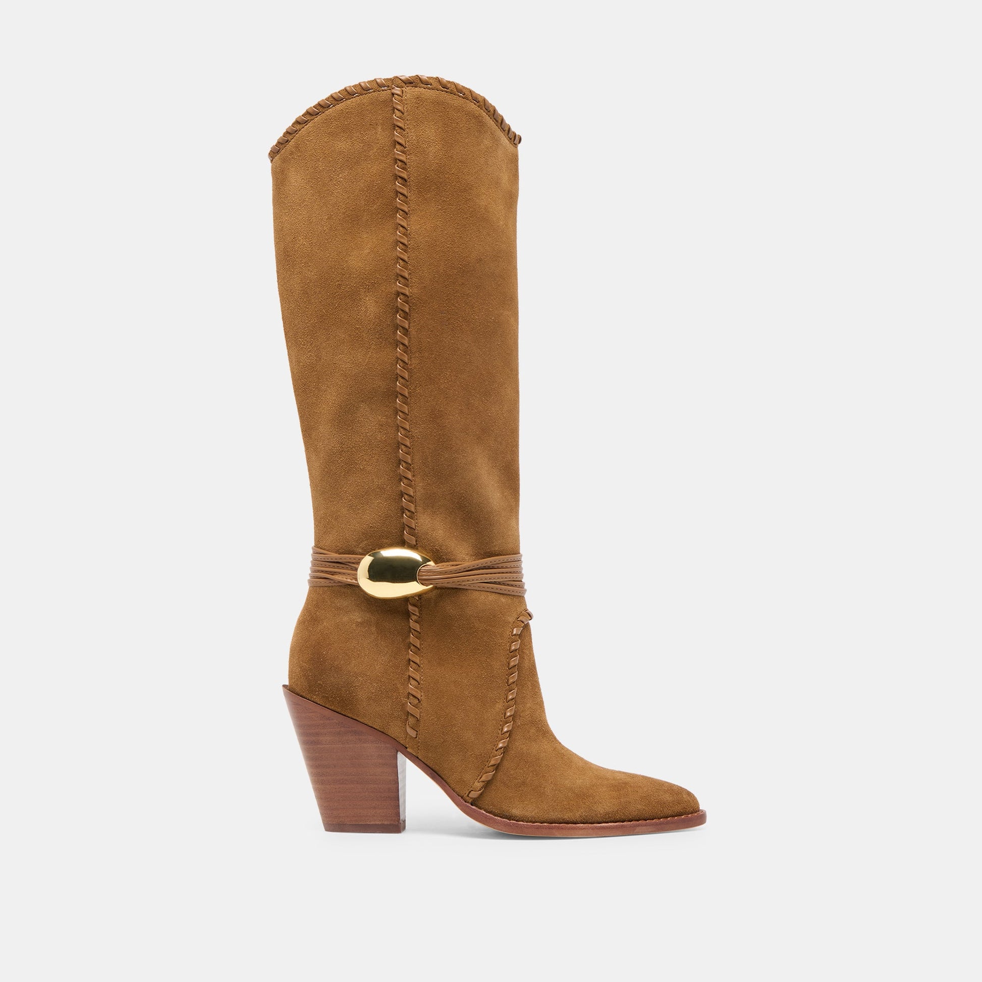 Jody Lt Brown Suede Wide Calf Boots Dolce Vita