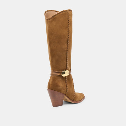 Jody Lt Brown Suede Wide Calf Boots Dolce Vita