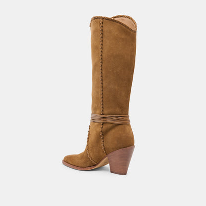 Jody Lt Brown Suede Wide Calf Boots Dolce Vita