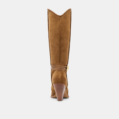 Jody Lt Brown Suede Wide Calf Boots Dolce Vita