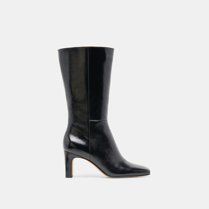Riggs Wide Calf Black Leather Boots Dolce Vita