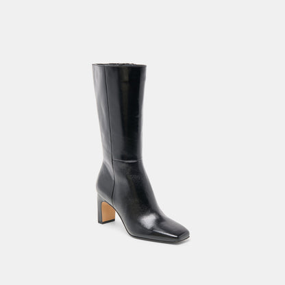 Riggs Wide Calf Black Leather Boots Dolce Vita