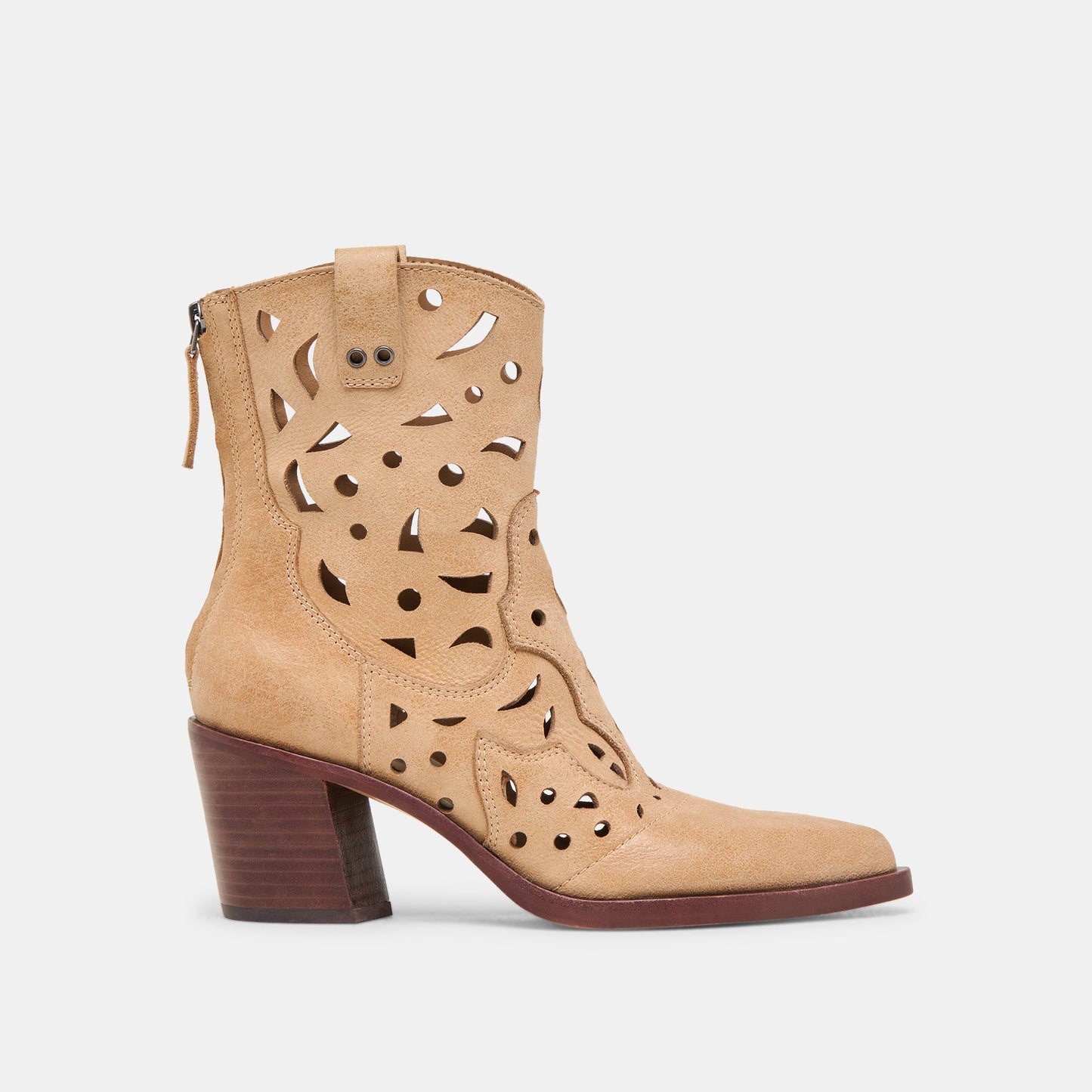 Zenobi Camel Distressed Leather Booties Dolce Vita