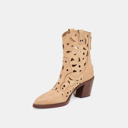 Zenobi Camel Distressed Leather Booties Dolce Vita