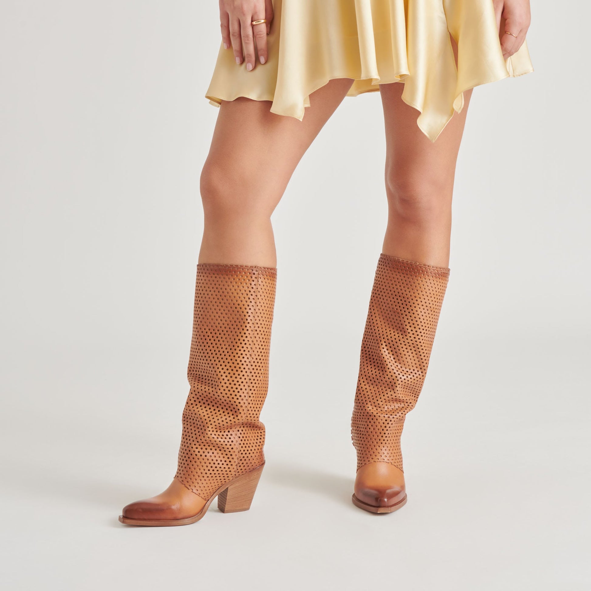 BOONE BOOTS COGNAC LEATHER Dolce Vita