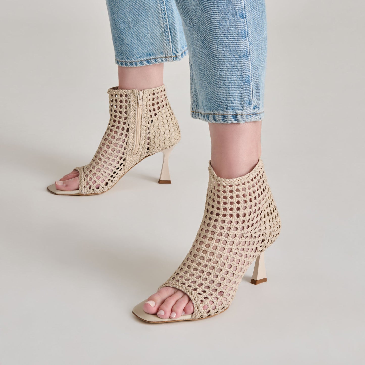 Quin Bone Woven Leather Heels Dolce Vita