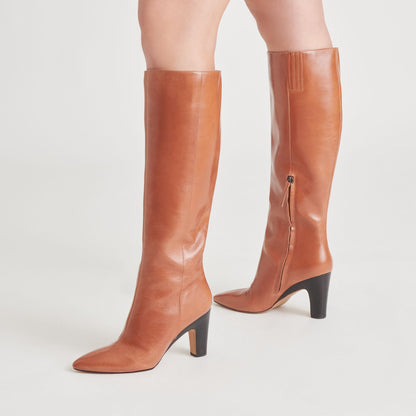 NELAS BOOTS COGNAC LEATHER Dolce Vita