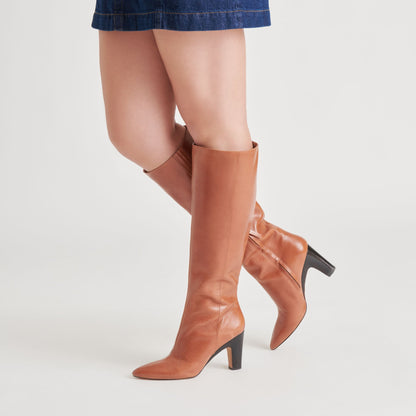 NELAS BOOTS COGNAC LEATHER Dolce Vita