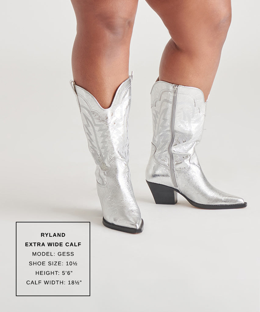 Ryland Extra Wide Calf Silver Boots Dolce Vita