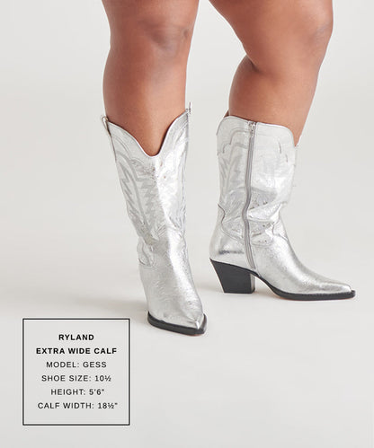 Ryland Extra Wide Calf Silver Boots Dolce Vita