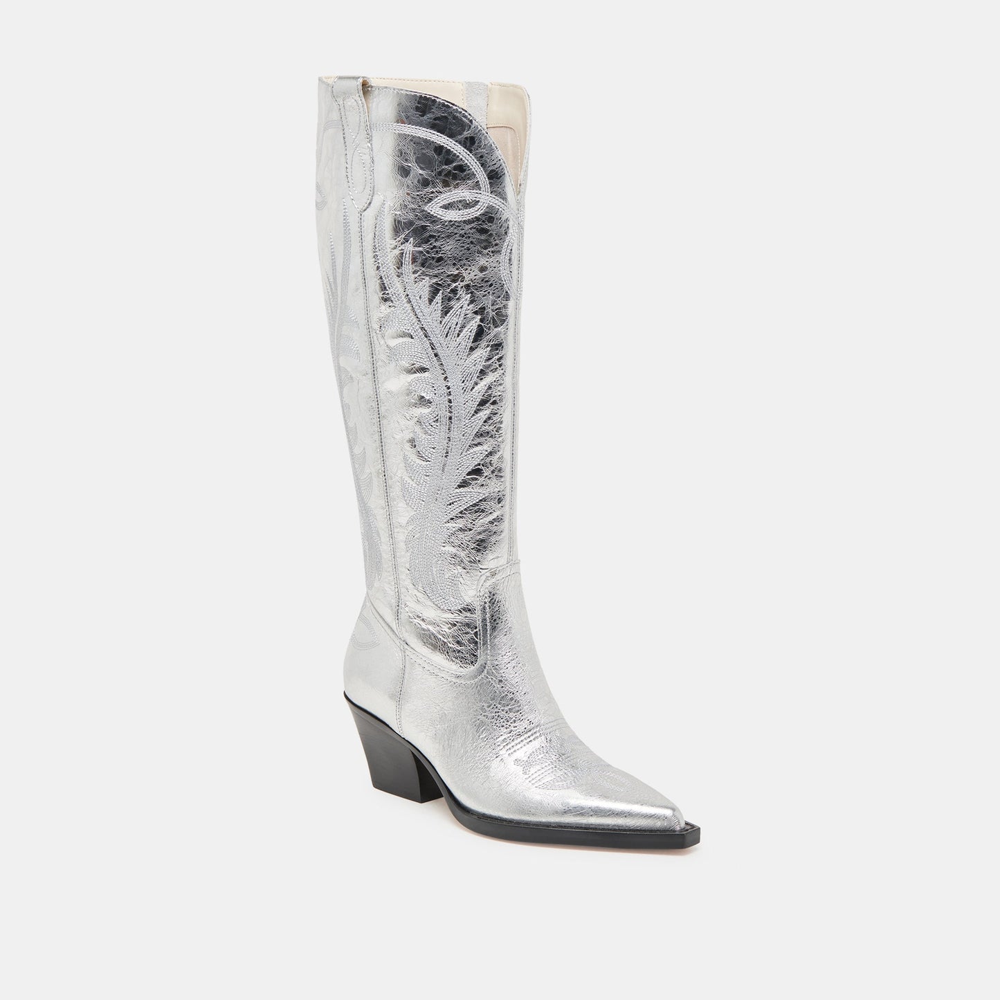 RYATT WIDE CALF BOOTS SILVER DISTRESSED LEATHER Dolce Vita
