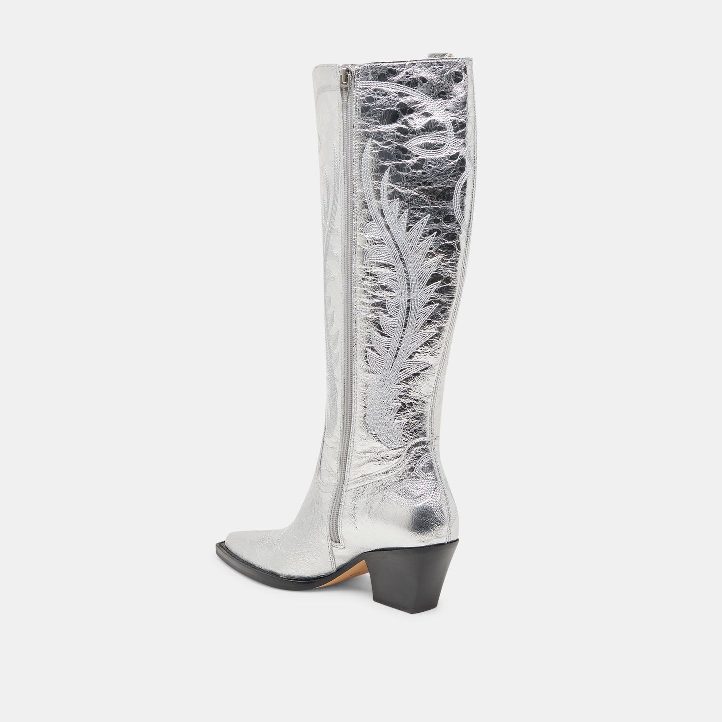 RYATT WIDE CALF BOOTS SILVER DISTRESSED LEATHER Dolce Vita