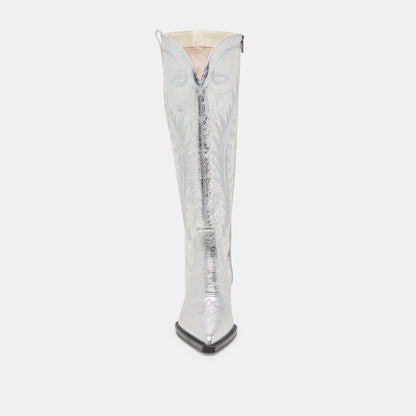 RYATT WIDE CALF BOOTS SILVER DISTRESSED LEATHER Dolce Vita