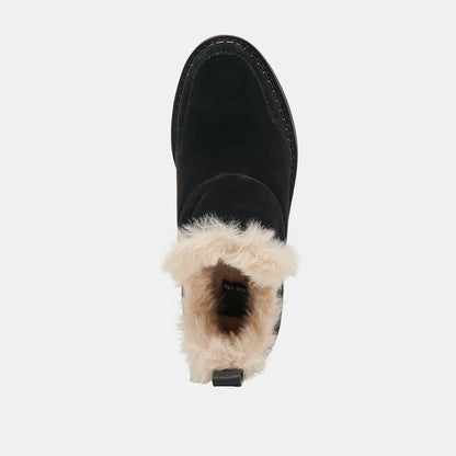 Ardy Plush H2O Waterproof Onyx Suede Booties Dolce Vita