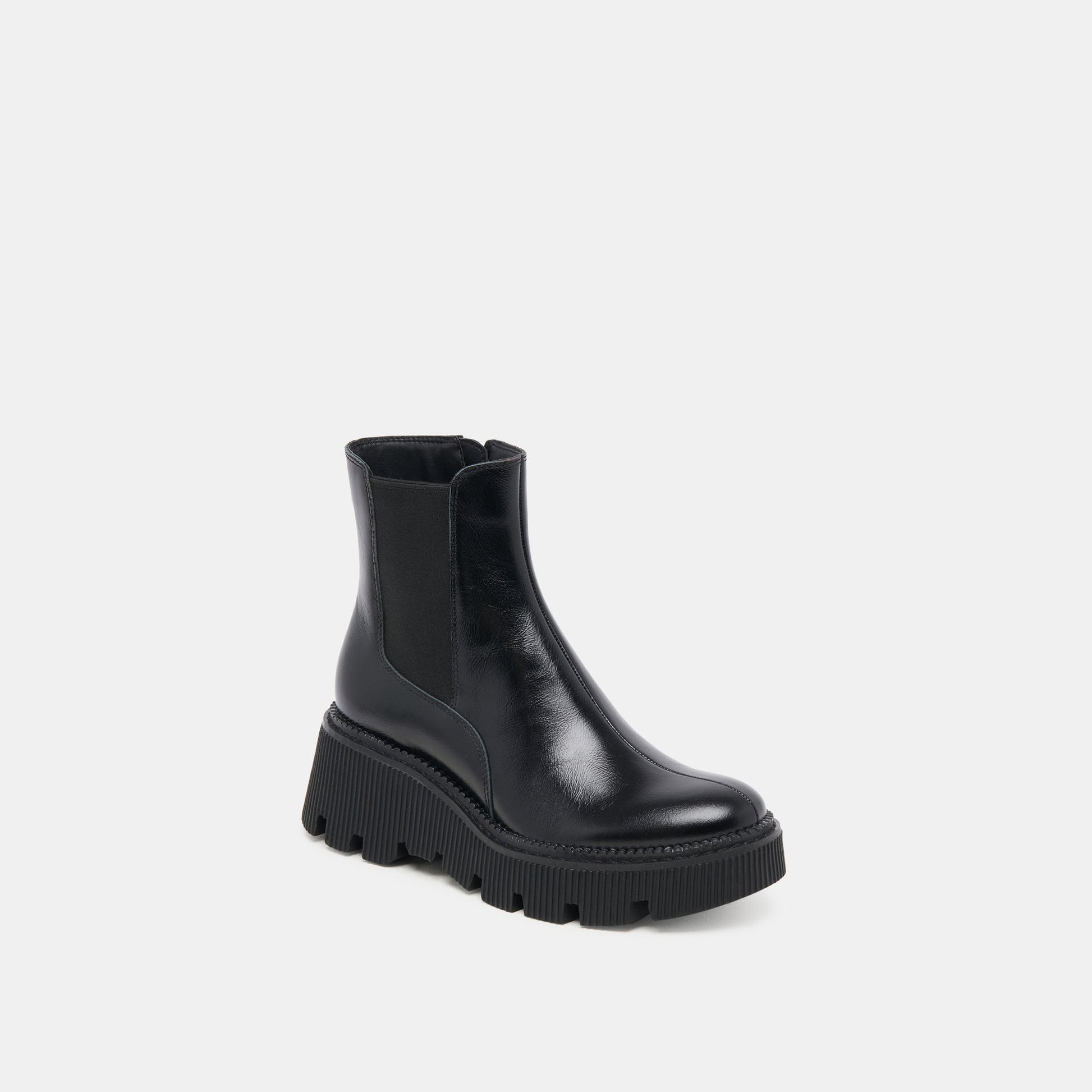Emmet H2O Waterproof Midnight Crinkle Patent Wide Boots Dolce Vita