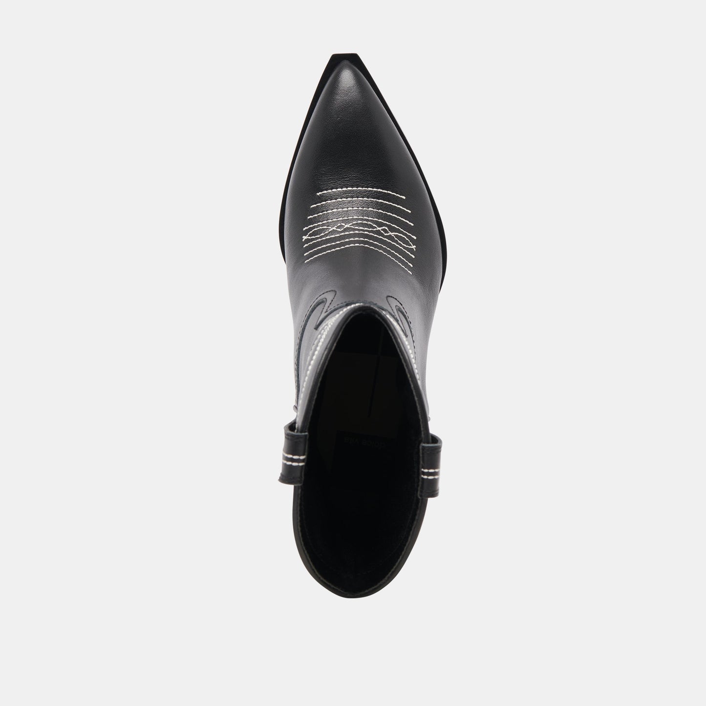 ANGEL BOOTIES BLACK WHITE LEATHER Dolce Vita