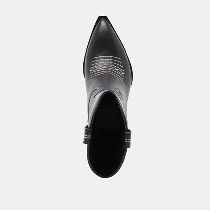 ANGEL BOOTIES BLACK WHITE LEATHER Dolce Vita