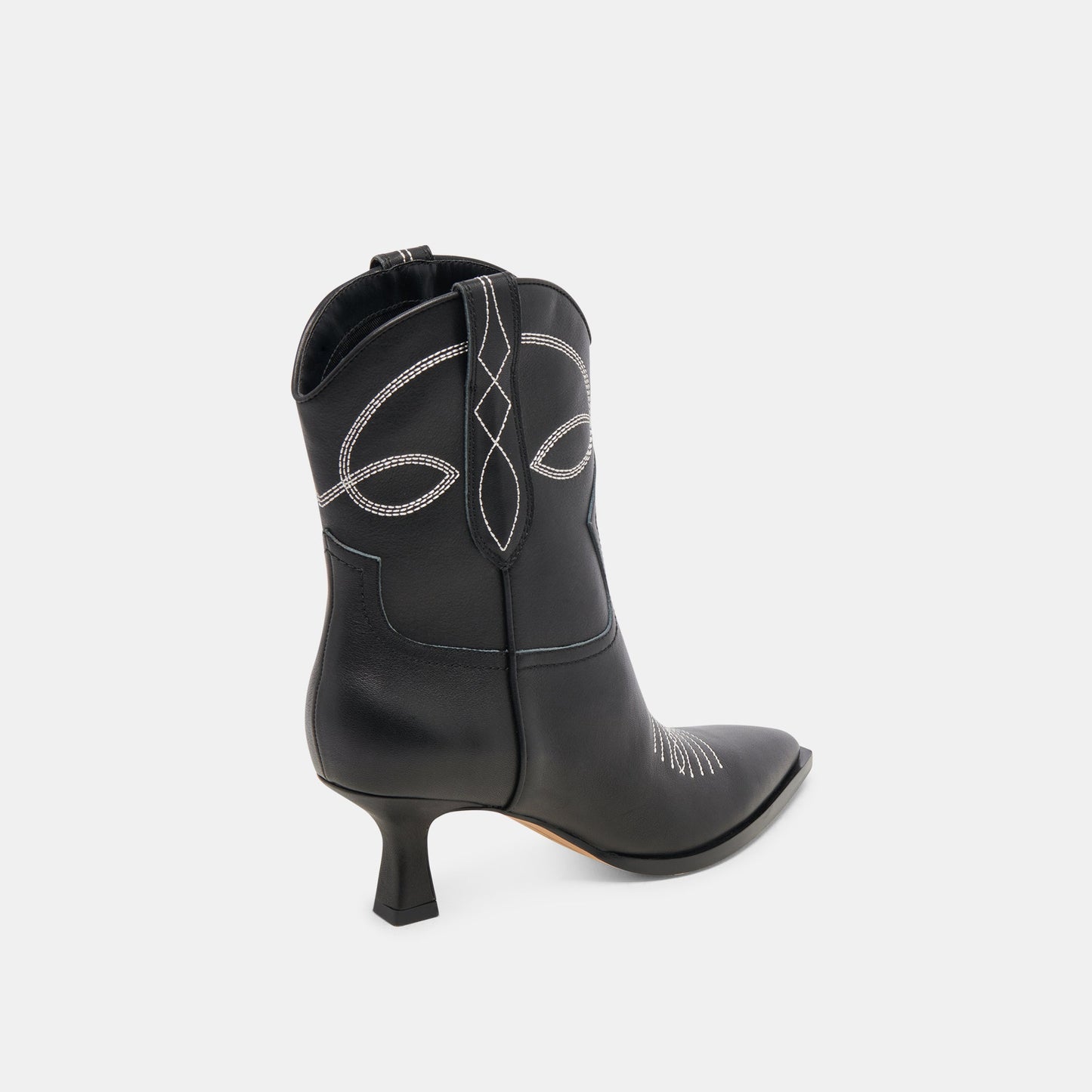 ANGEL BOOTIES BLACK WHITE LEATHER Dolce Vita