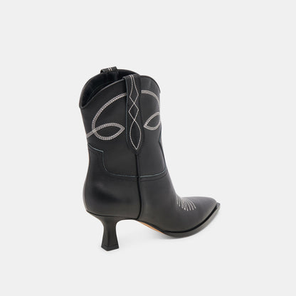 ANGEL BOOTIES BLACK WHITE LEATHER Dolce Vita
