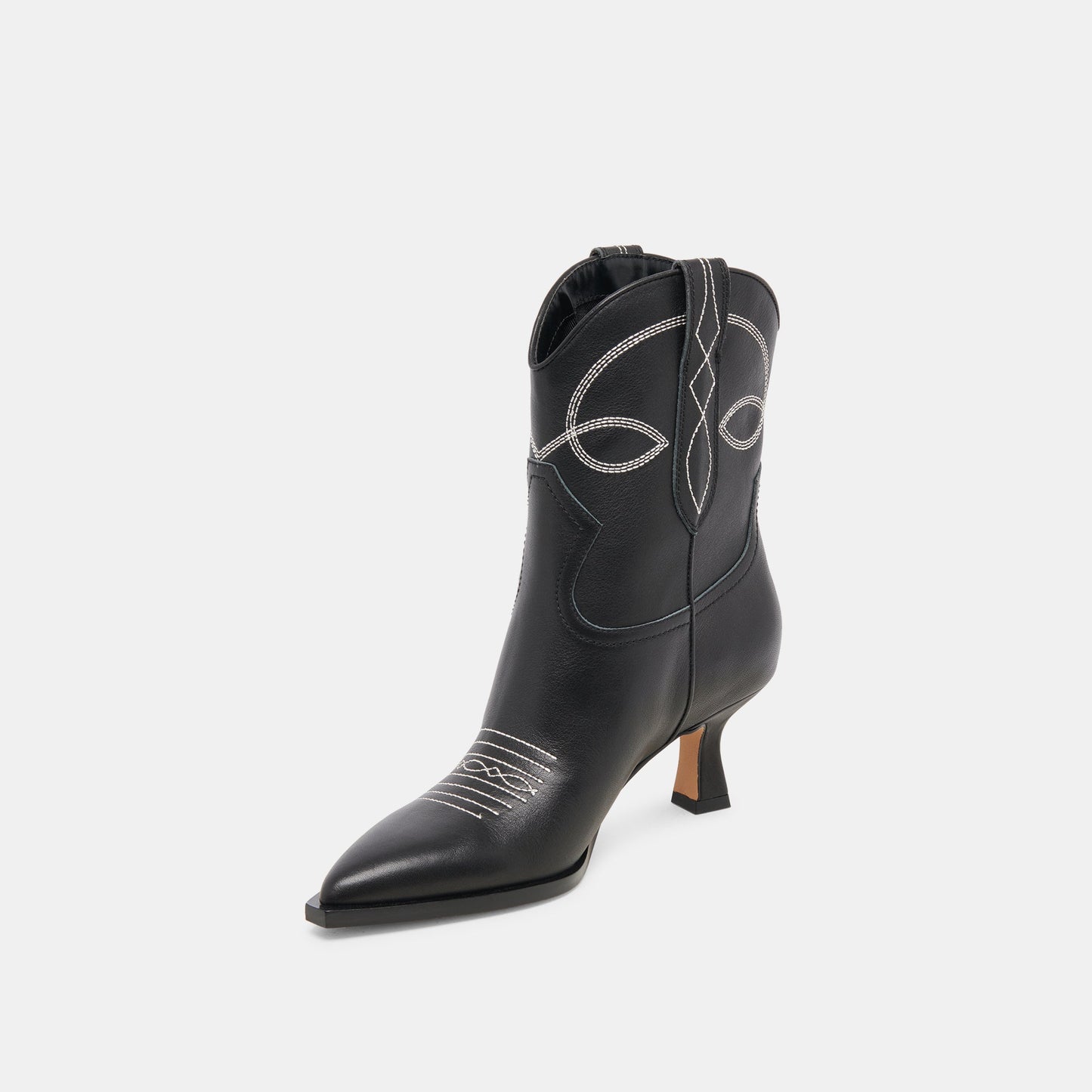 ANGEL BOOTIES BLACK WHITE LEATHER Dolce Vita