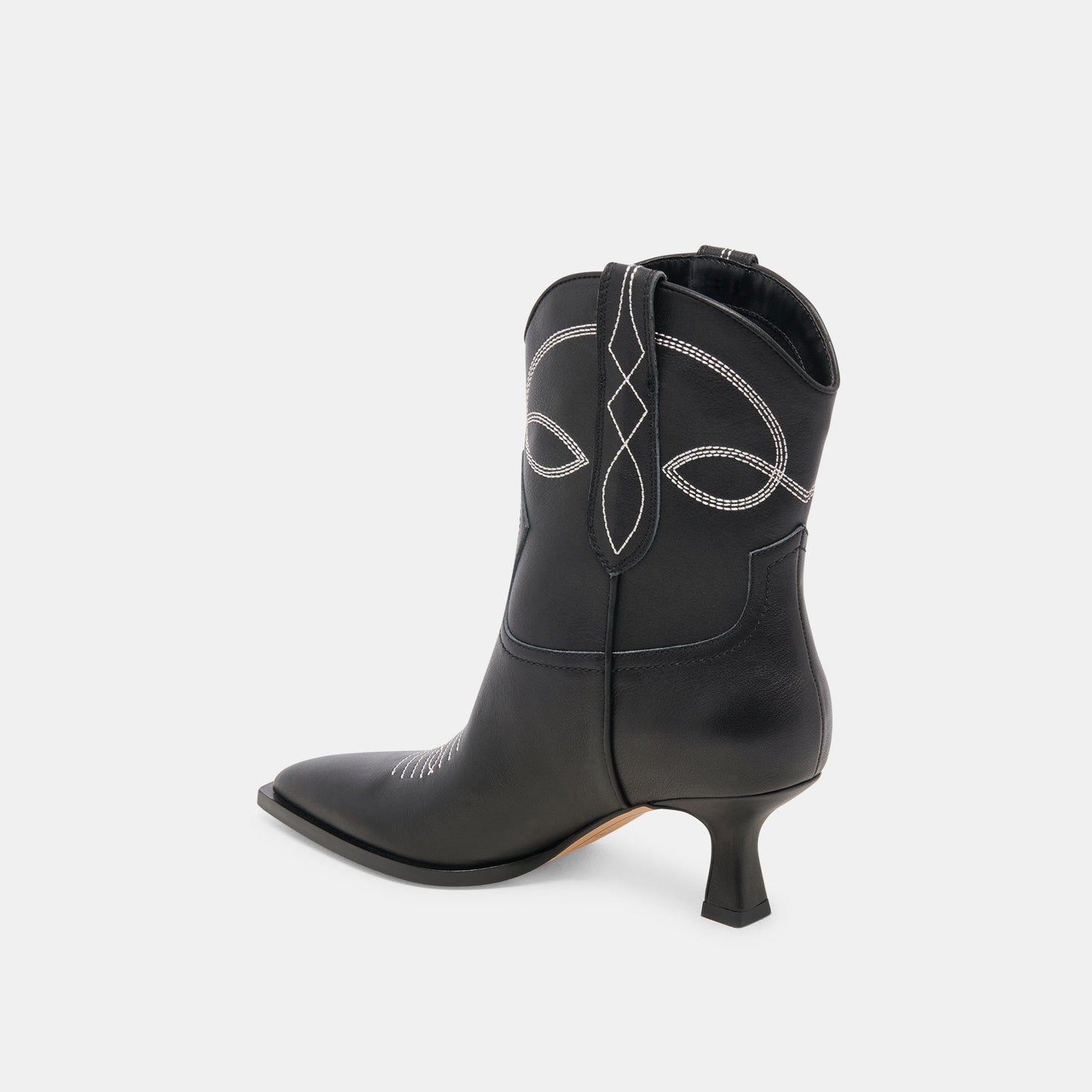 ANGEL BOOTIES BLACK WHITE LEATHER Dolce Vita