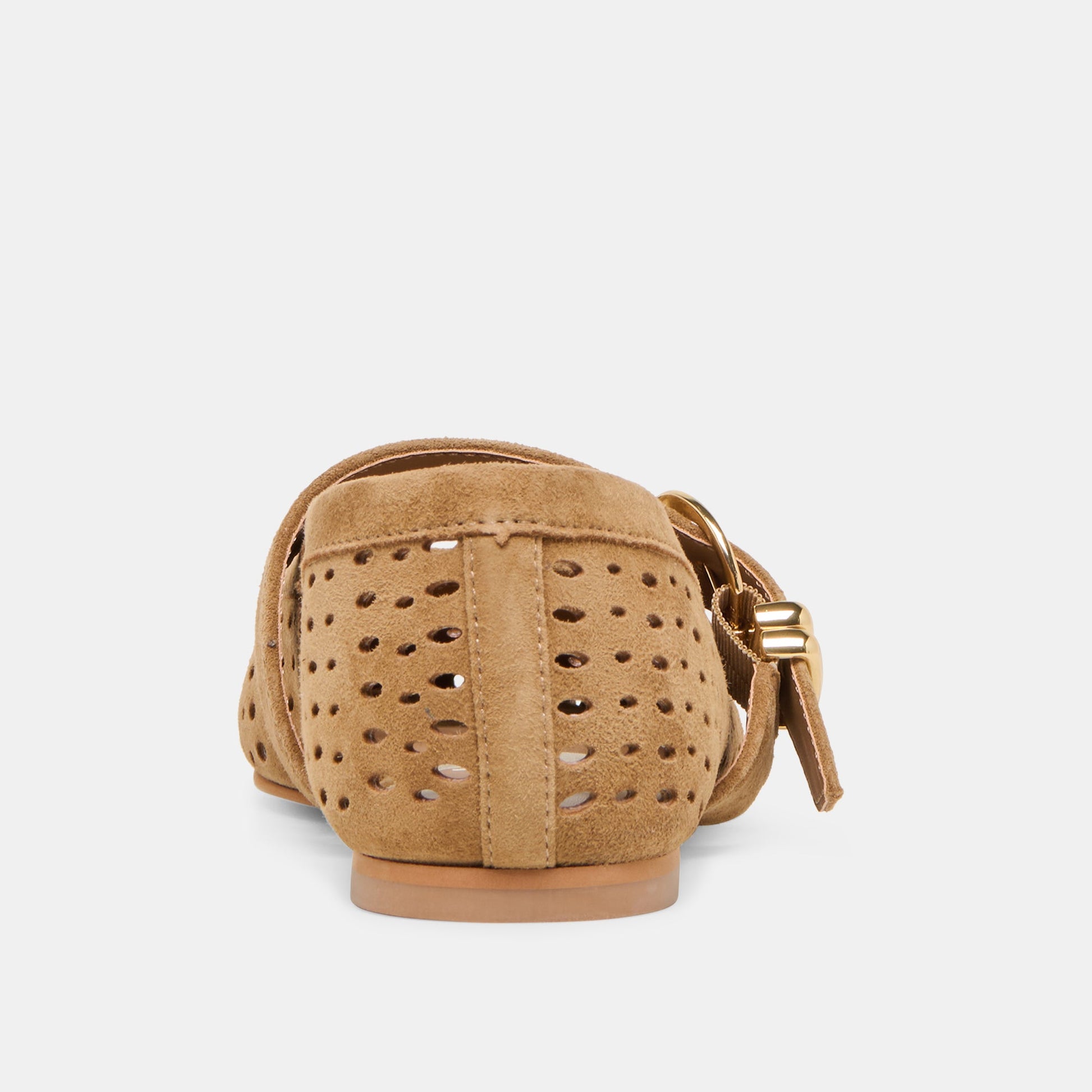 Mikel Lt Brown Perforated Suede Ballet Flats Dolce Vita