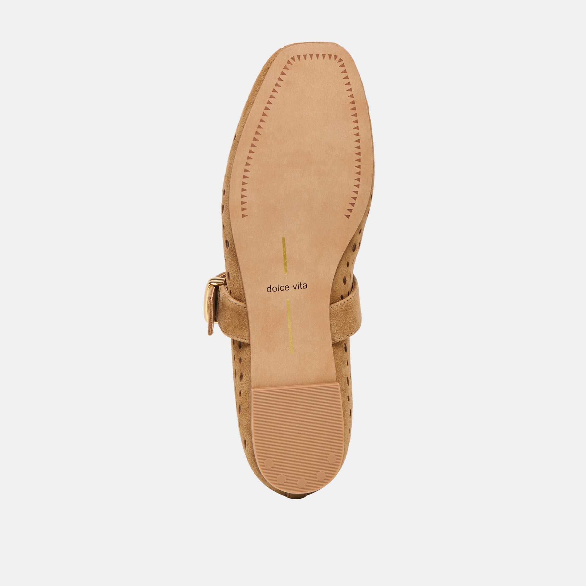 Mikel Lt Brown Perforated Suede Ballet Flats Dolce Vita