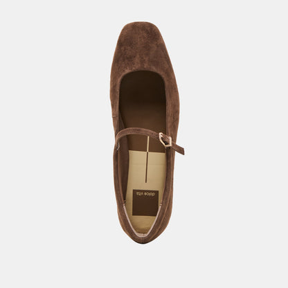 Reyes Dk Brown Suede Ballet Flats Dolce Vita