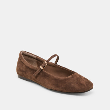 Reyes Dk Brown Suede Ballet Flats Dolce Vita