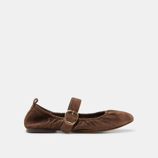 Caely Dk Brown Suede Ballet Flats Dolce Vita