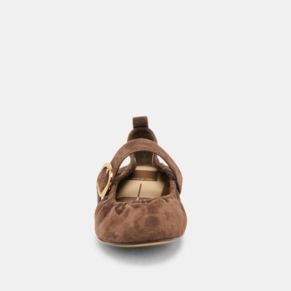 Caely Dk Brown Suede Ballet Flats Dolce Vita