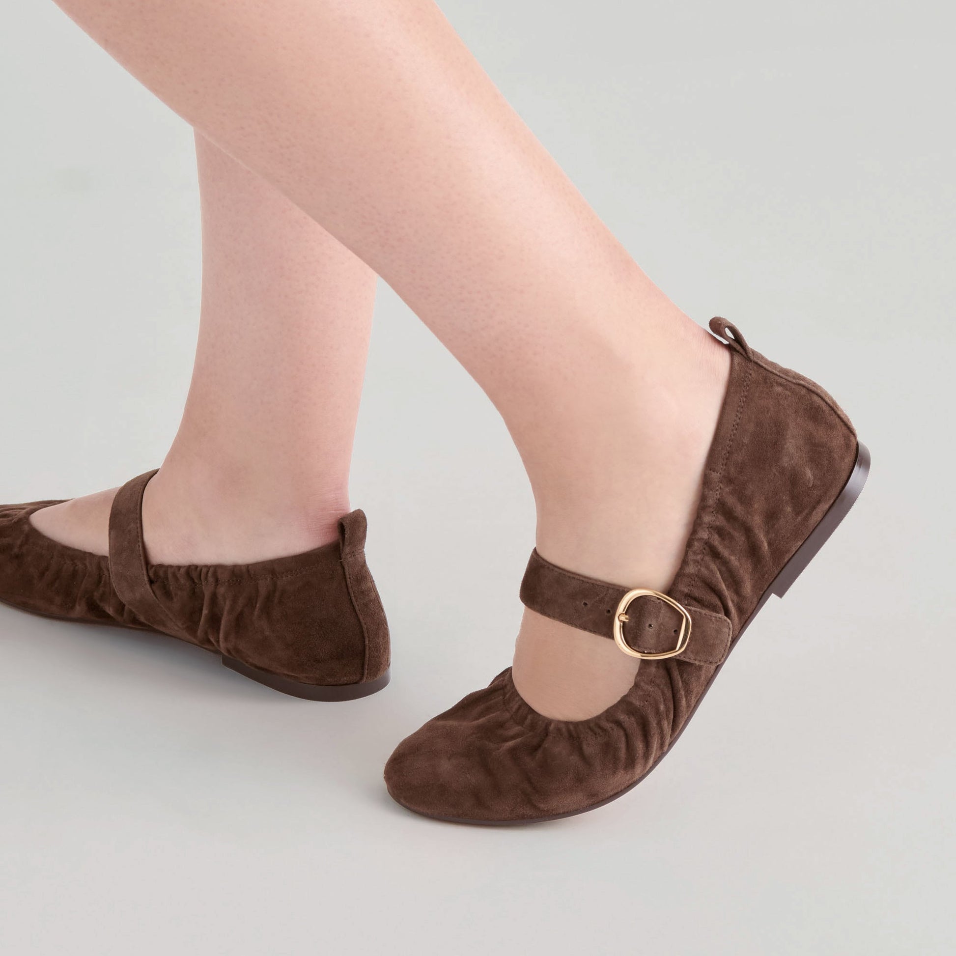 Caely Dk Brown Suede Ballet Flats Dolce Vita