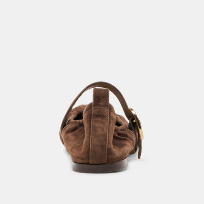 Caely Dk Brown Suede Ballet Flats Dolce Vita