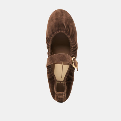 Caely Dk Brown Suede Ballet Flats Dolce Vita