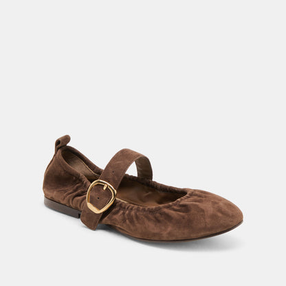 Caely Dk Brown Suede Ballet Flats Dolce Vita