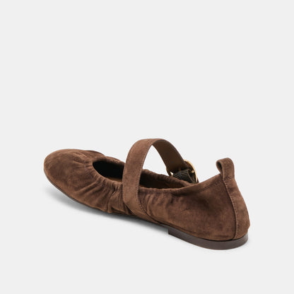 Caely Dk Brown Suede Ballet Flats Dolce Vita