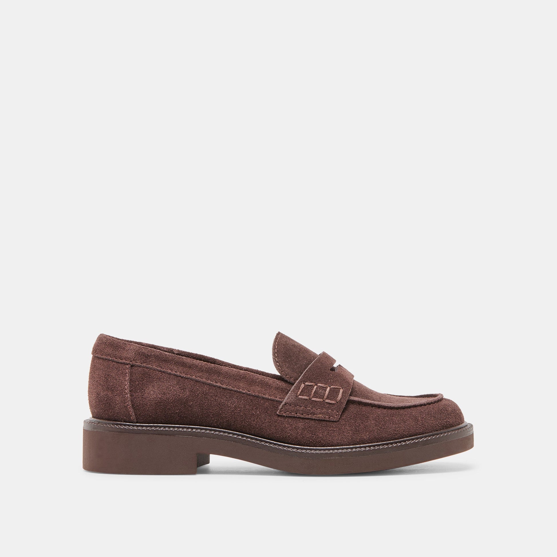 Tiggy Mahogany Suede Loafers Dolce Vita