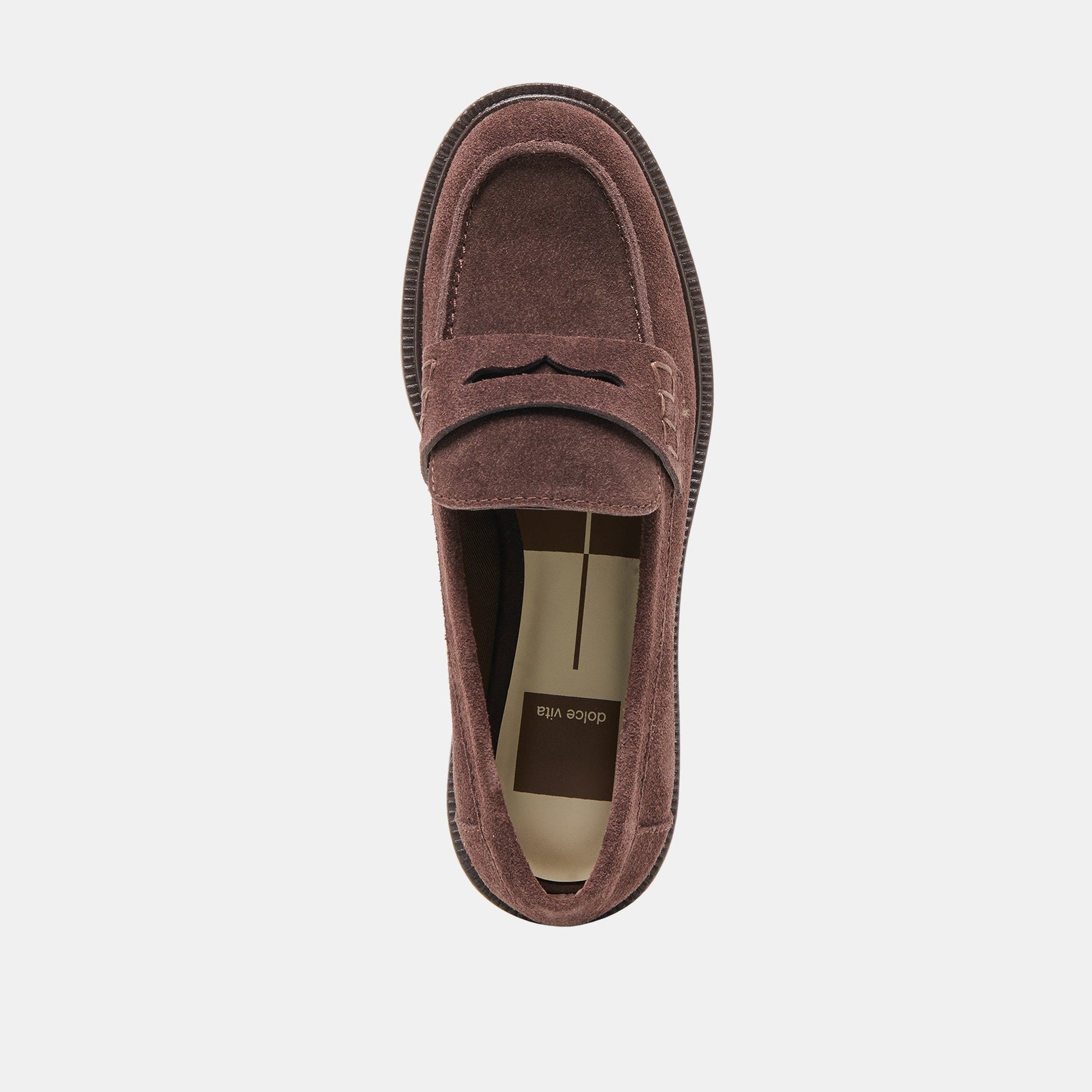 Tiggy Mahogany Suede Loafers Dolce Vita