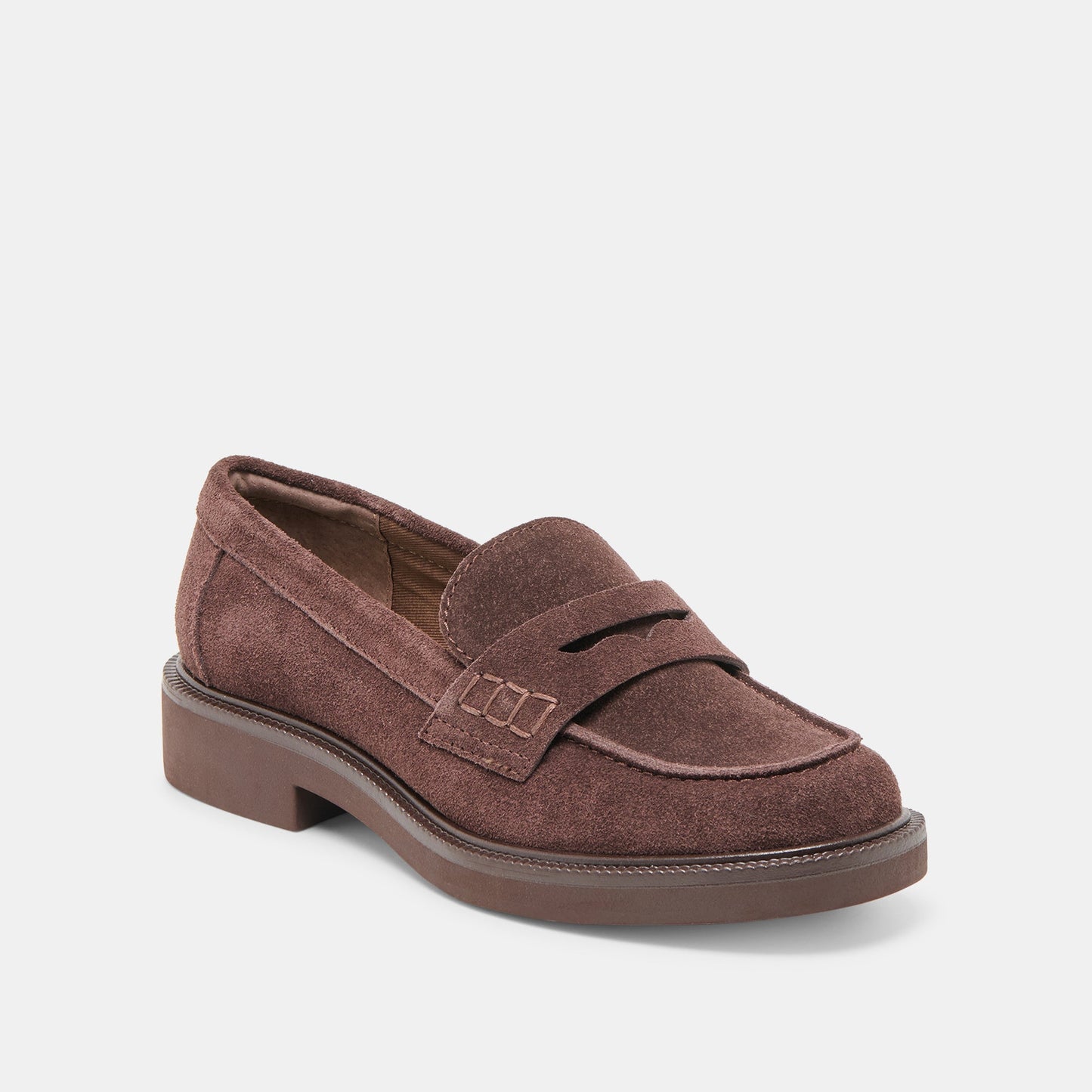 Tiggy Mahogany Suede Loafers Dolce Vita