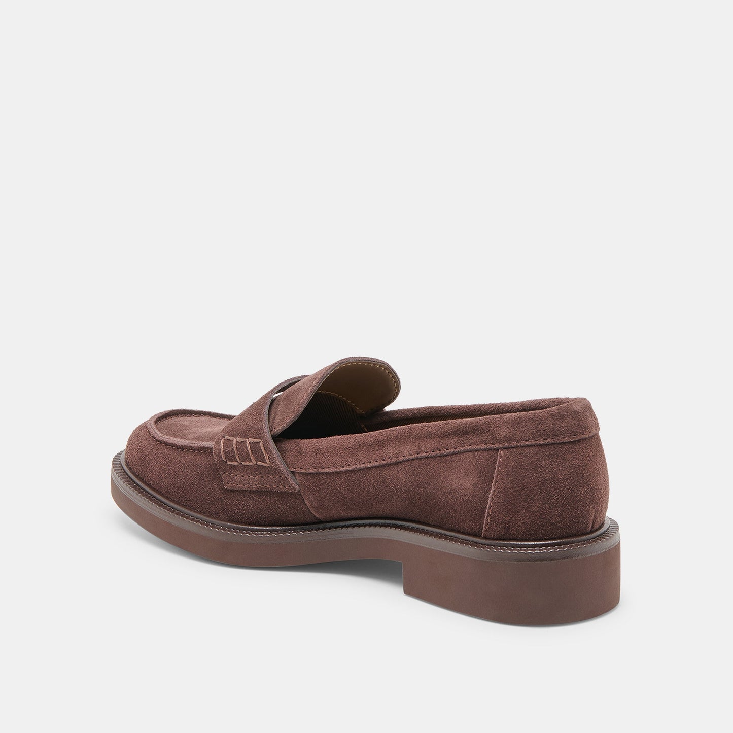 Tiggy Mahogany Suede Loafers Dolce Vita