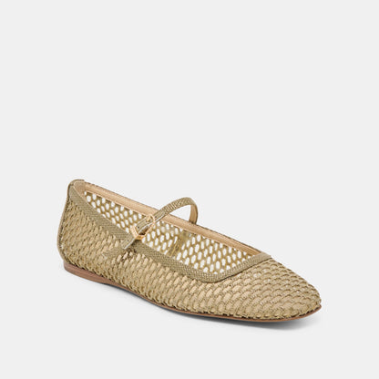 Reyes Olive Woven Raffia Ballet Flats Dolce Vita