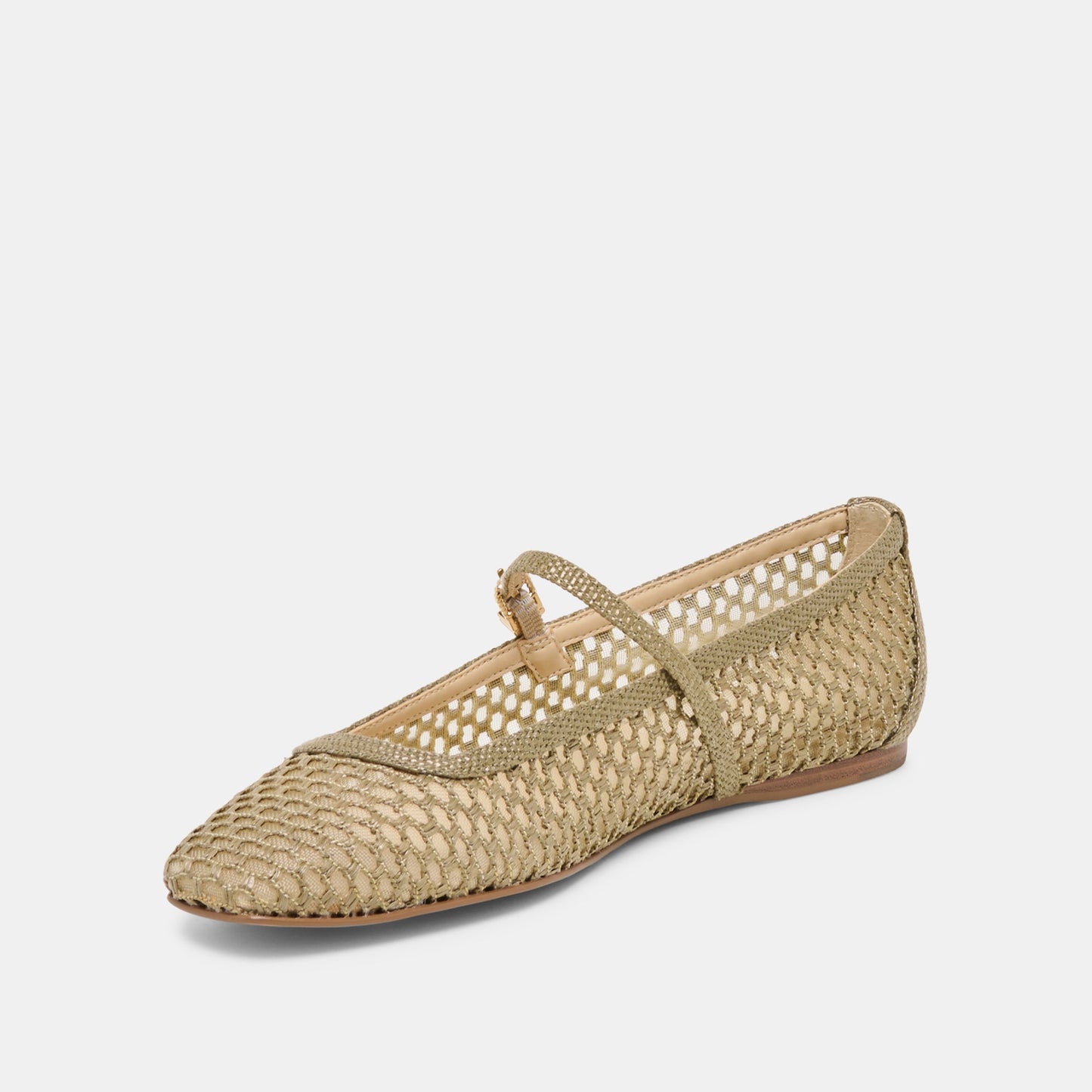 Reyes Olive Woven Raffia Ballet Flats Dolce Vita