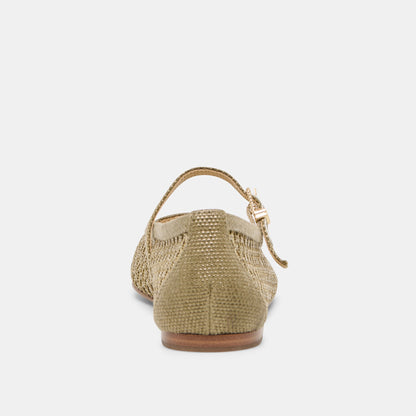 Reyes Olive Woven Raffia Ballet Flats Dolce Vita