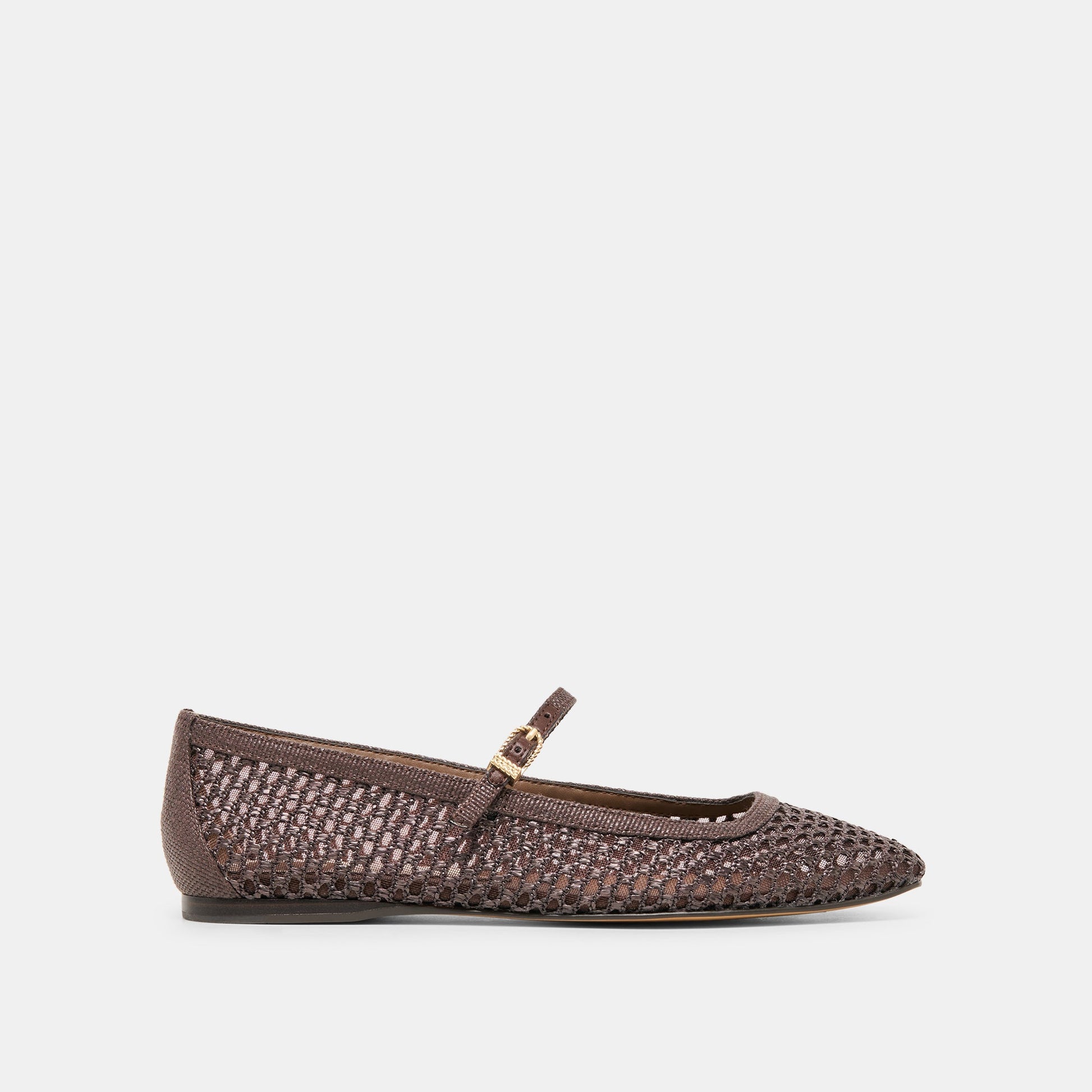 Reyes Chocolate Woven Raffia Ballet Flats Dolce Vita