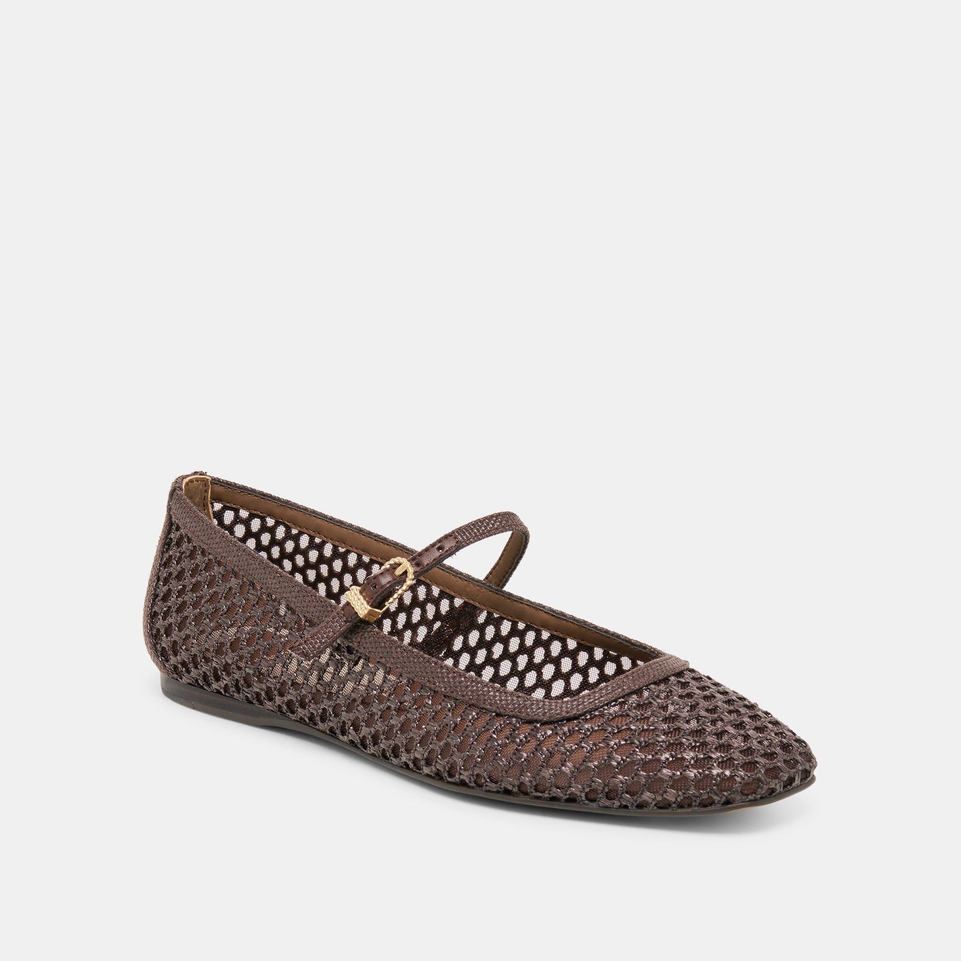 Reyes Chocolate Woven Raffia Ballet Flats Dolce Vita