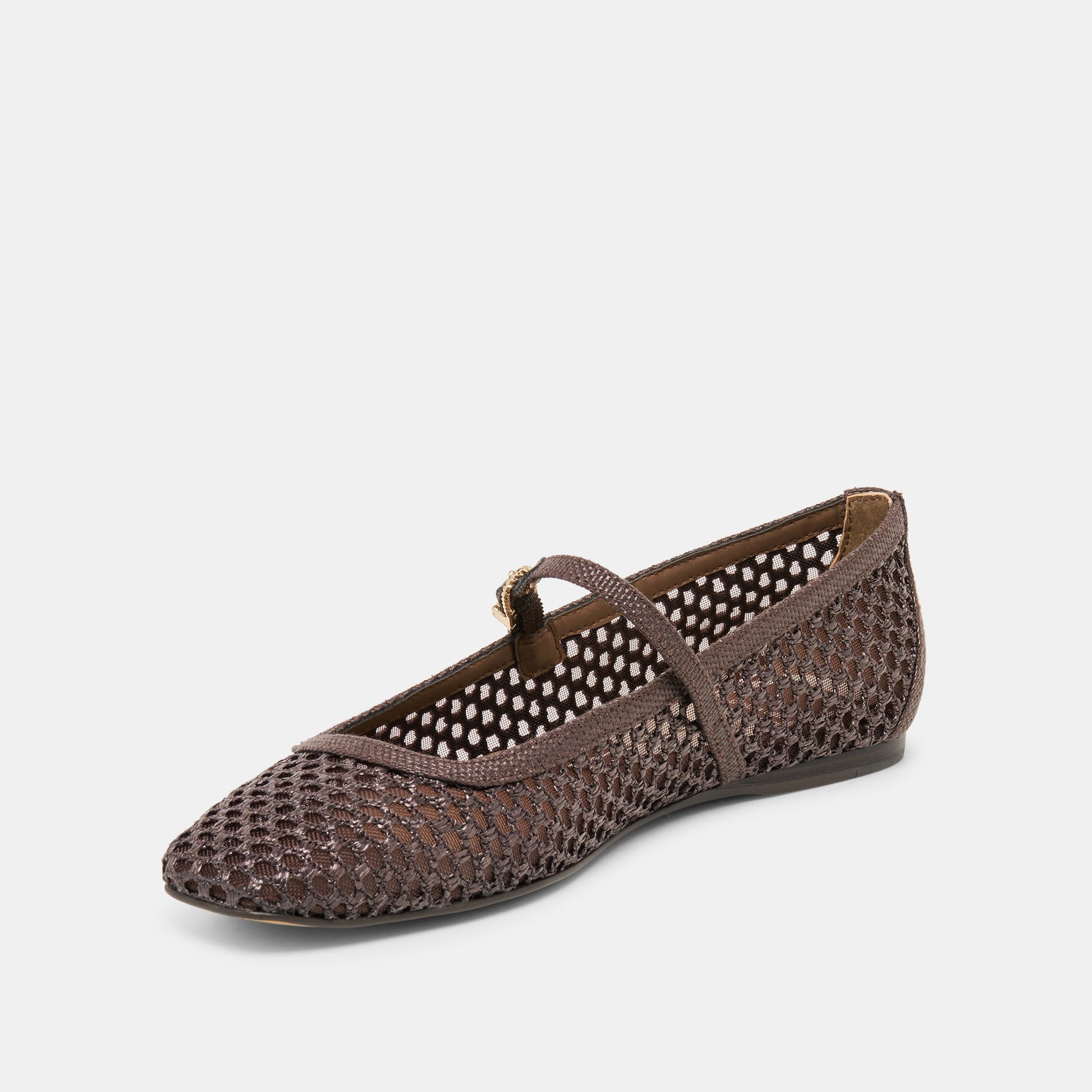 Reyes Chocolate Woven Raffia Ballet Flats Dolce Vita