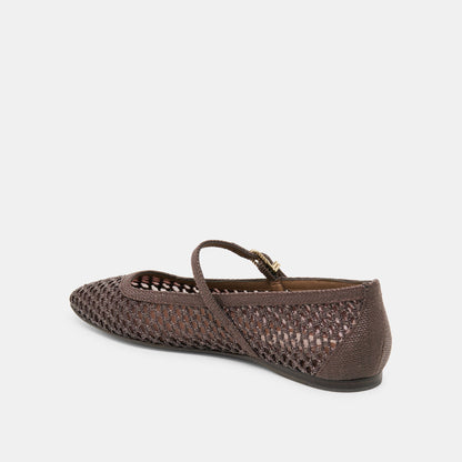 Reyes Chocolate Woven Raffia Ballet Flats Dolce Vita
