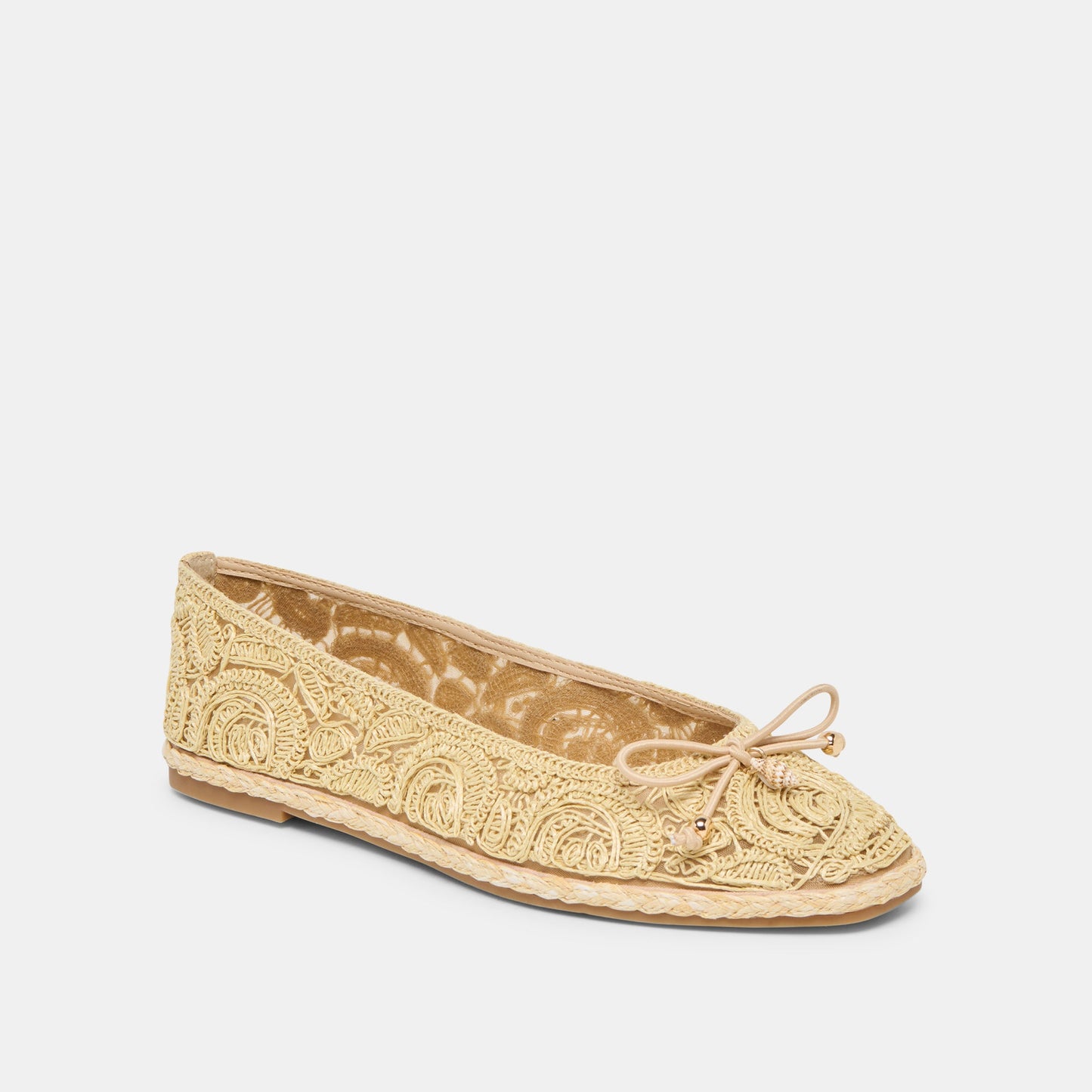 Tianna Lt Natural Raffia Lace Ballet Flats Dolce Vita